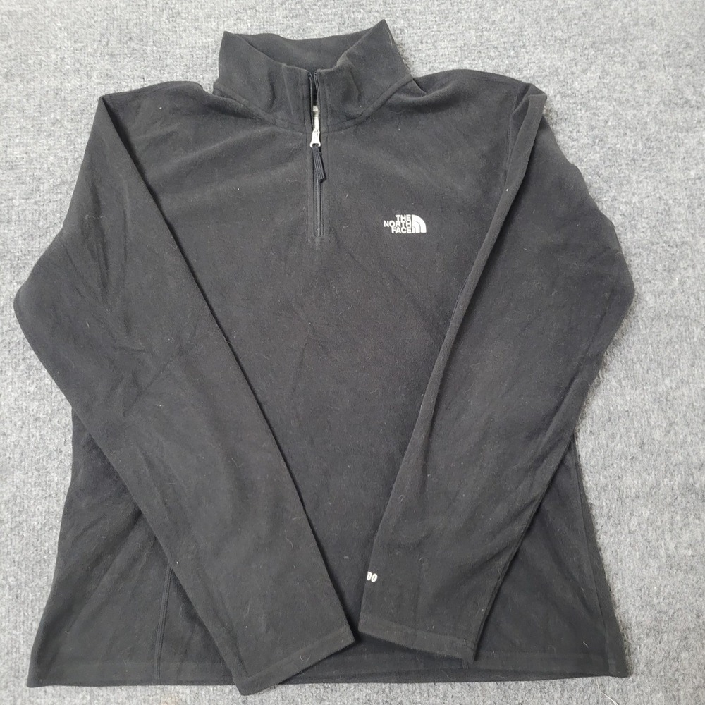 The North Face Fleece Womens Size L Black TKA 100 Quarter Zip Pullover Sweater
